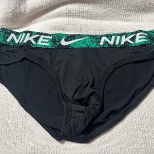 Nike Black Dri-FIT Briefs with Green Accents